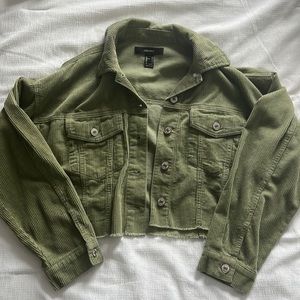 green cargo cropped forever 21 jacket
